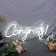Congrats White Neon Sign