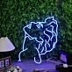 Beautiful Long haired Man Blue Neon Sign