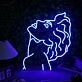 Beautiful Long haired Man Blue Neon Sign