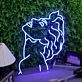 Beautiful Long haired Man Blue Neon Sign