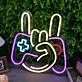 Rock Gesture With Game Controller Neon Sign