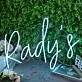 Rudy's Blue Neon Sign