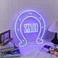 Horseshoe Blue Neon Sign