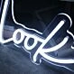 Look Here White Neon Sign