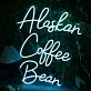 Alaskan Coffee Bean Blue Neon Sign