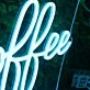 Alaskan Coffee Bean Blue Neon Sign