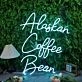 Alaskan Coffee Bean Blue Neon Sign