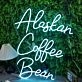 Alaskan Coffee Bean Blue Neon Sign