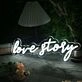 Love Story White Neon Sign
