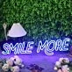 Smile More Blue Neon Sign
