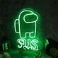 Among Us SUS Green Neon Sign