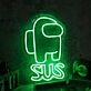 Among Us SUS Green Neon Sign