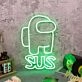 Among Us SUS Green Neon Sign