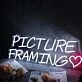 Picture Framing White Neon Sign
