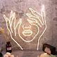 Half Face Formed By Two Beautiful Hands Neon Sign