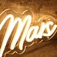 Planet Mars Yellow Neon Sign