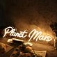 Planet Mars Yellow Neon Sign