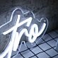 Cuatro White Neon Sign
