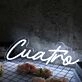 Cuatro White Neon Sign