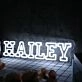 Hailey White Neon Sign