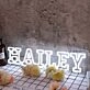 Hailey White Neon Sign