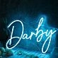Darby Blue Name Neon Sign