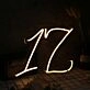 Number 17 Yellow Neon Sign