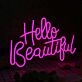 Hello Beautiful Pink Neon Sign
