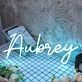 Aubrey Blue Neon Sign