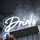 Drinks White Neon Sign
