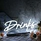 Drinks White Neon Sign