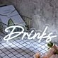 Drinks White Neon Sign
