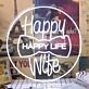 Happy Wife Happy Life White Neon Sign