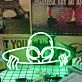 Aliens Come Out Of The Hole Green Neon Sign