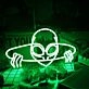 Aliens Come Out Of The Hole Green Neon Sign