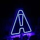 Abstract Letter A Shape Blue Neon Sign