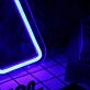 Abstract Letter A Shape Blue Neon Sign