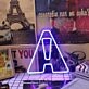 Abstract Letter A Shape Blue Neon Sign