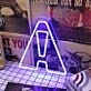 Abstract Letter A Shape Blue Neon Sign