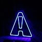 Abstract Letter A Shape Blue Neon Sign