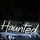 Haunted White Neon Sign