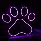 Dog Paw Pink Neon Sign