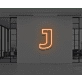 Neon Letter J