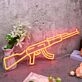 AK-47 Machine Gun Red Neon Sign