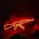 AK-47 Machine Gun Red Neon Sign