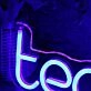 Tech Talks Blue Neon Sign