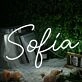 Sokia White Name Neon Sign
