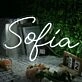 Sokia White Name Neon Sign