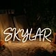 Skylar Yellow Name Neon Sign