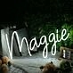 Maggie White Name Neon Sign